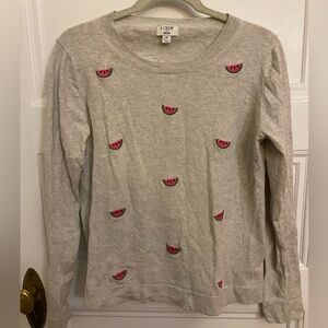 🌻J. Crew Grey Watermelon Sweater